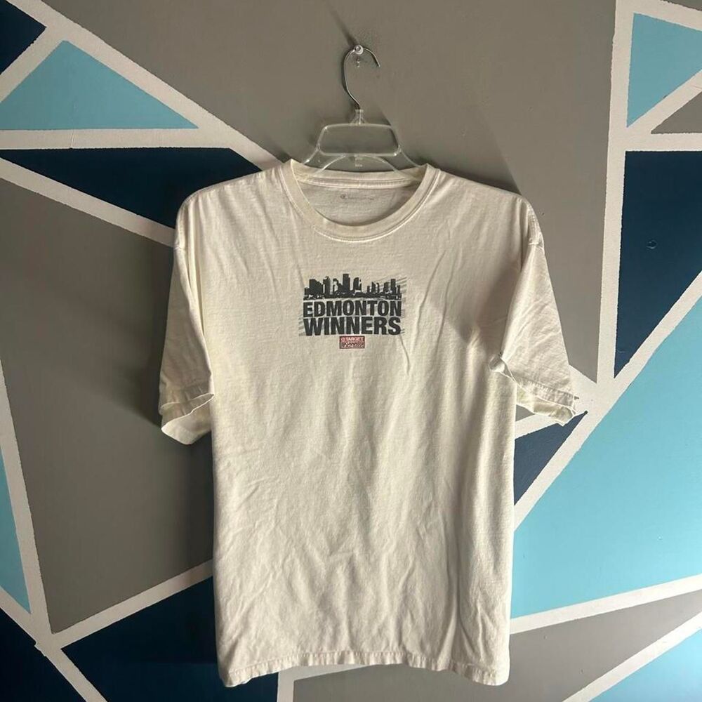 Champion Men's White and Cream T-shirt
